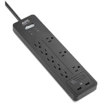 APC PH8U2 SurgeArrest Home/Office Series 8-Outlet Surge Protector with 2 USB Ports, 6-Ft. Cord