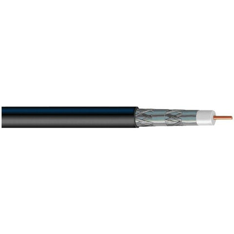 Vextra V621QB Quad-Shield RG6 Solid Copper Coaxial Cable, 1,000ft (Black)